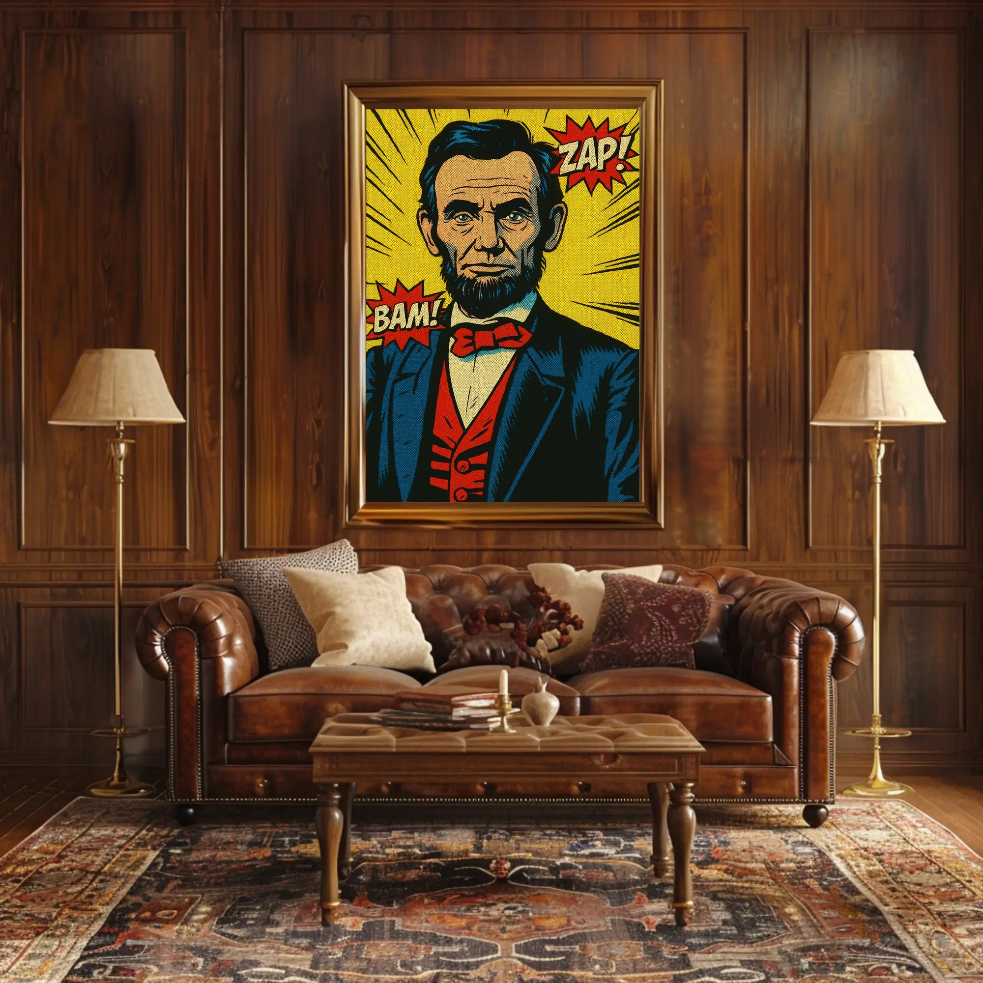 Comic-Style Historical Figure Poster Print PosterGoat