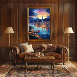 Cityscape At Dusk Poster