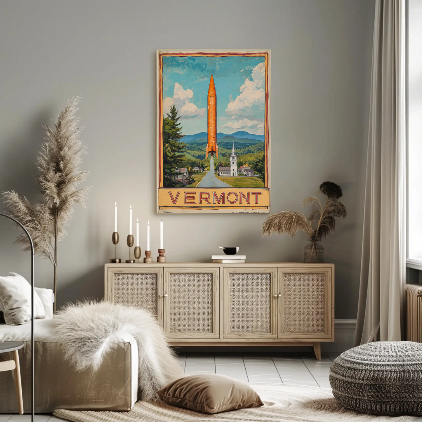 Vermont Vintage Poster - Rocket Launch