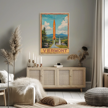 Vermont Vintage Poster - Rocket Launch