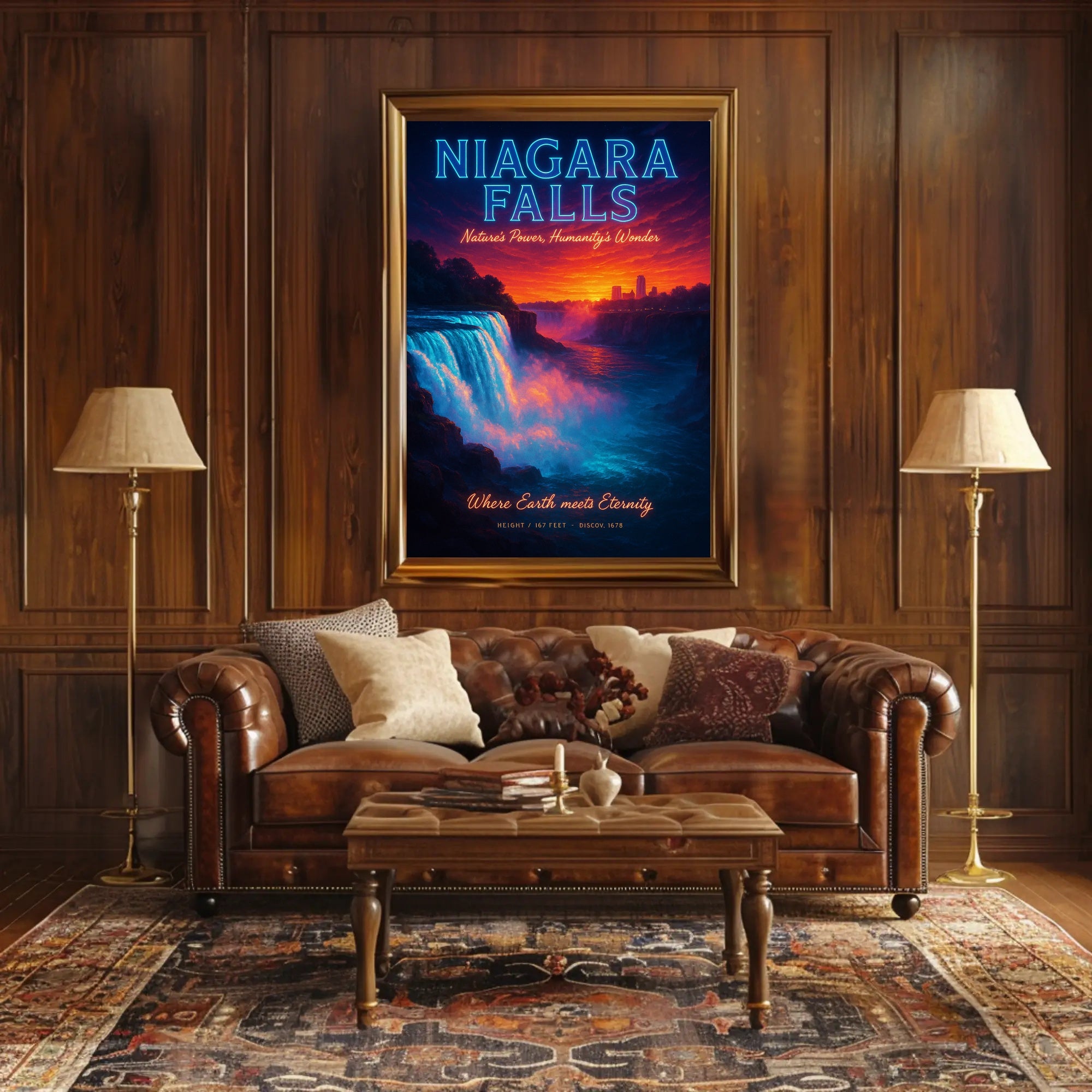 Niagara Falls Sunset Travel Poster PosterGoat