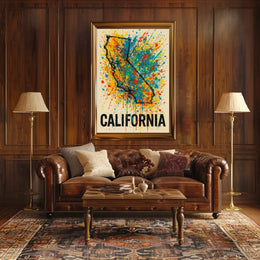 California Splash Art Poster