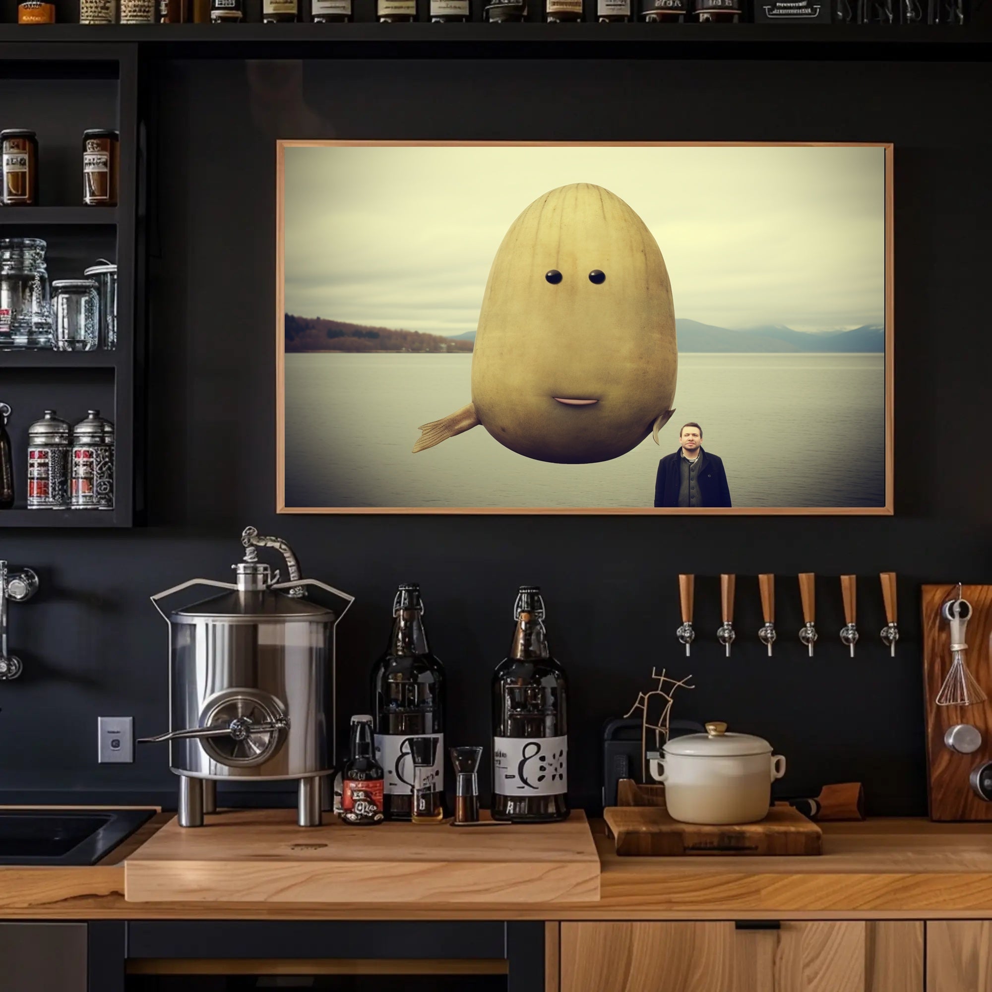 Surreal Lakeside Creature Fantasy or Mythology Poster