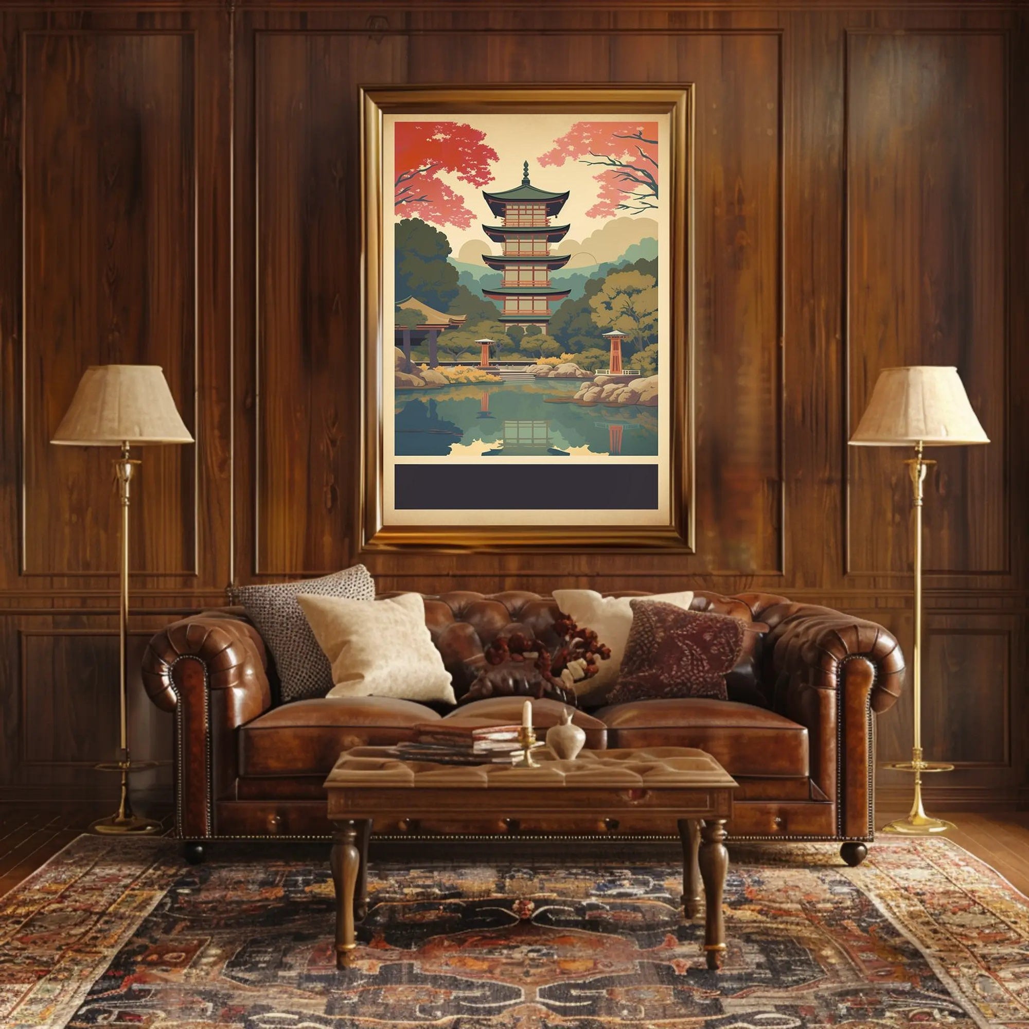Tranquil Pagoda Reflections Poster