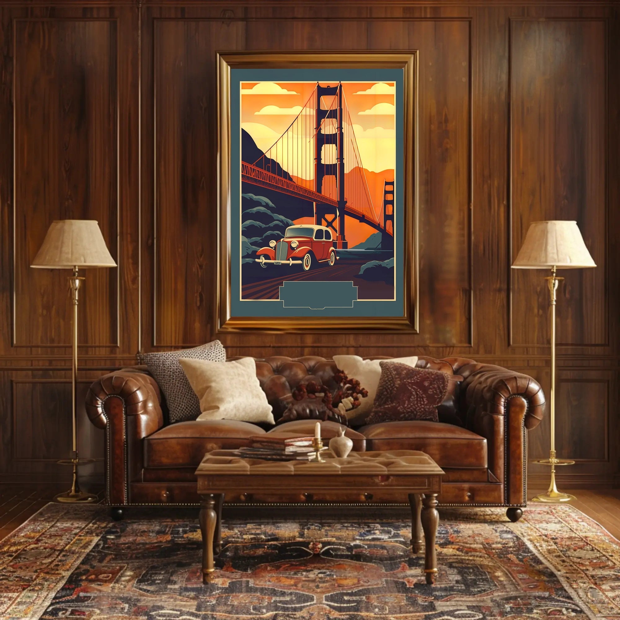Vintage Adventure Over the Golden Gate Poster