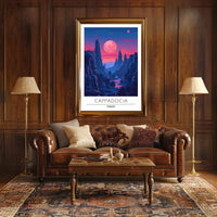 Cappadocia Nightscape Adventure Travel Poster