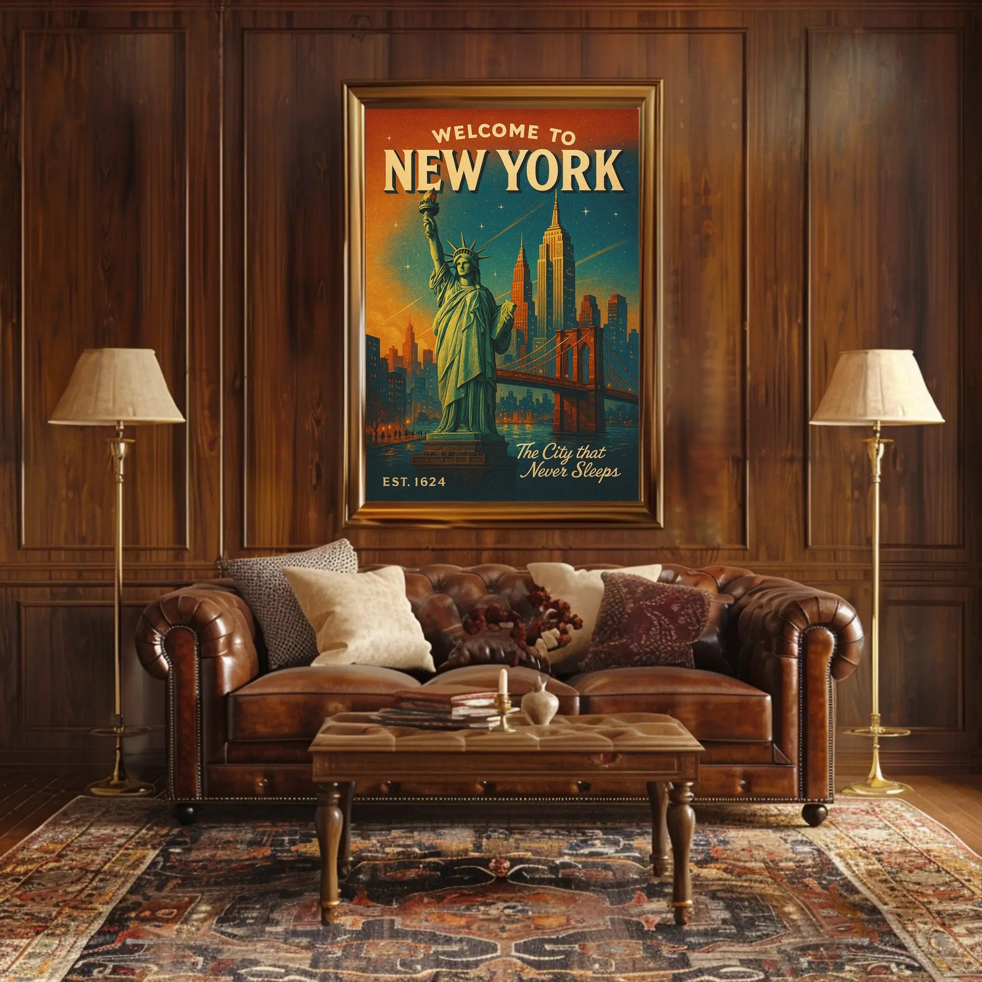 New York Vintage Travel Poster Wall Art Print