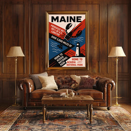 Maine The Lobster State Poster