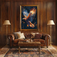 Majestic Eagle in Flight Autumn Art Poster