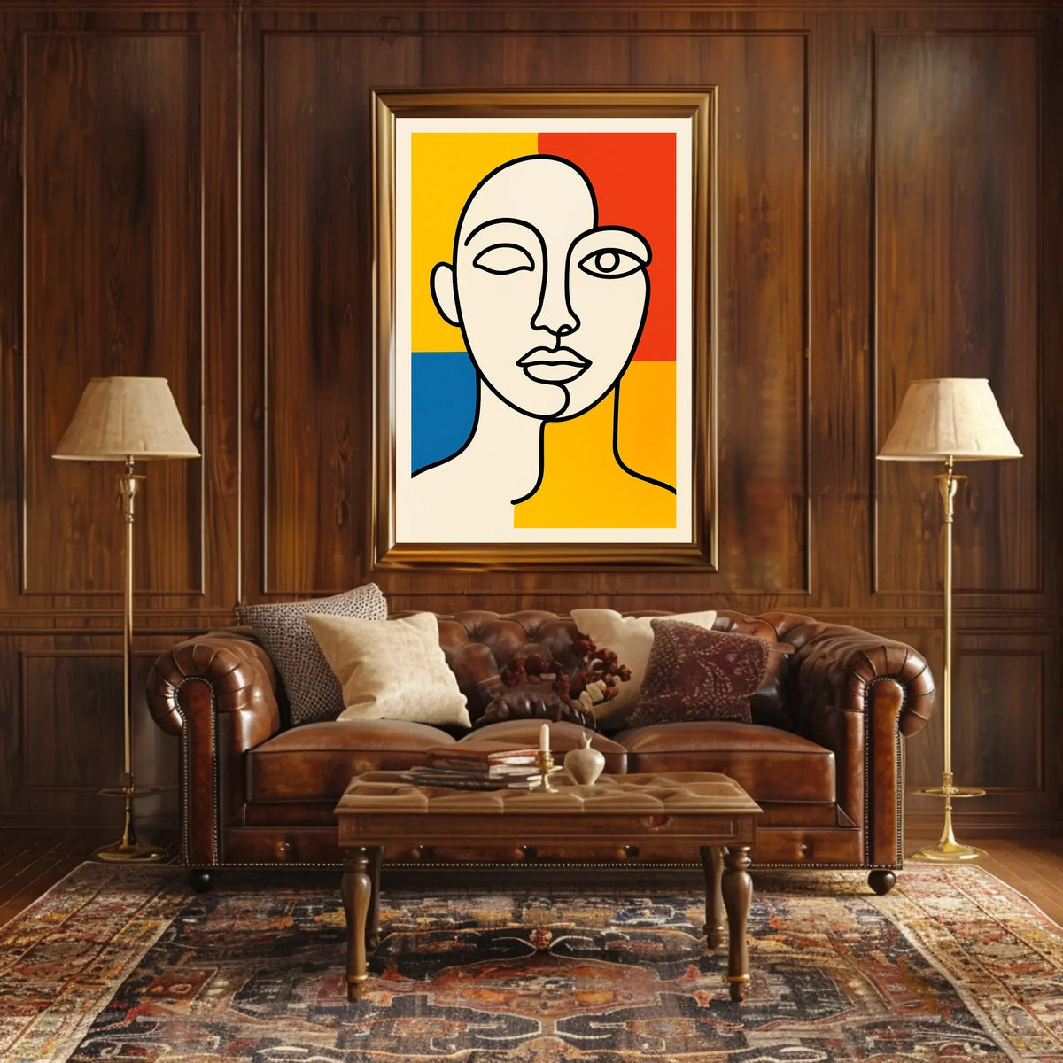 Abstract Portrait in Primary Colors Poster
