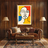 Abstract Portrait in Primary Colors Poster
