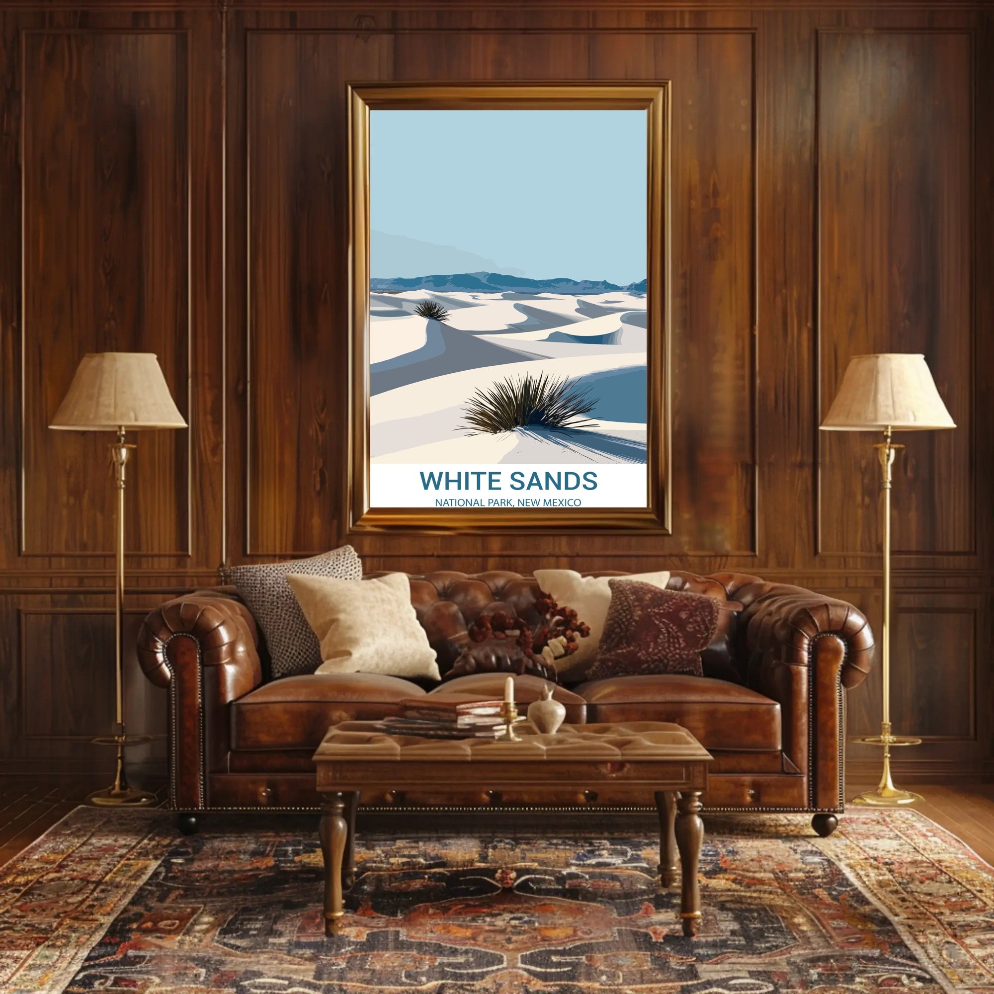 White Sands National Park Illustration Poster