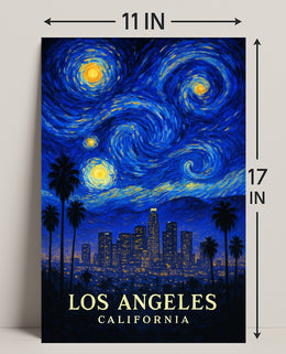 Starry Night Over Los Angeles Poster PosterGoat