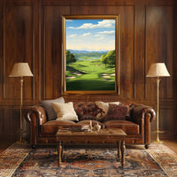 Serene Golf Course Scene Illustrative Sports Poster