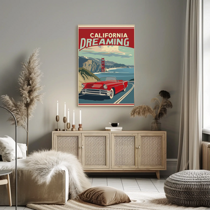 California Vintage Poster - Dreaming by the Coast