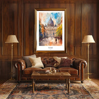 Stunning Watercolor of St. Peter’s Basilica Travel Poster PosterGoat