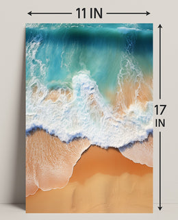 Ocean Waves And Sandy Shore Poster