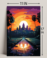Sunset Over Angkor Wat Poster