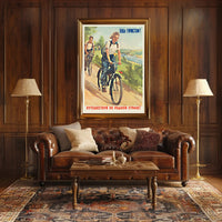 Vintage Scenic Cycling Adventure: A Soviet-Era Travel Poster