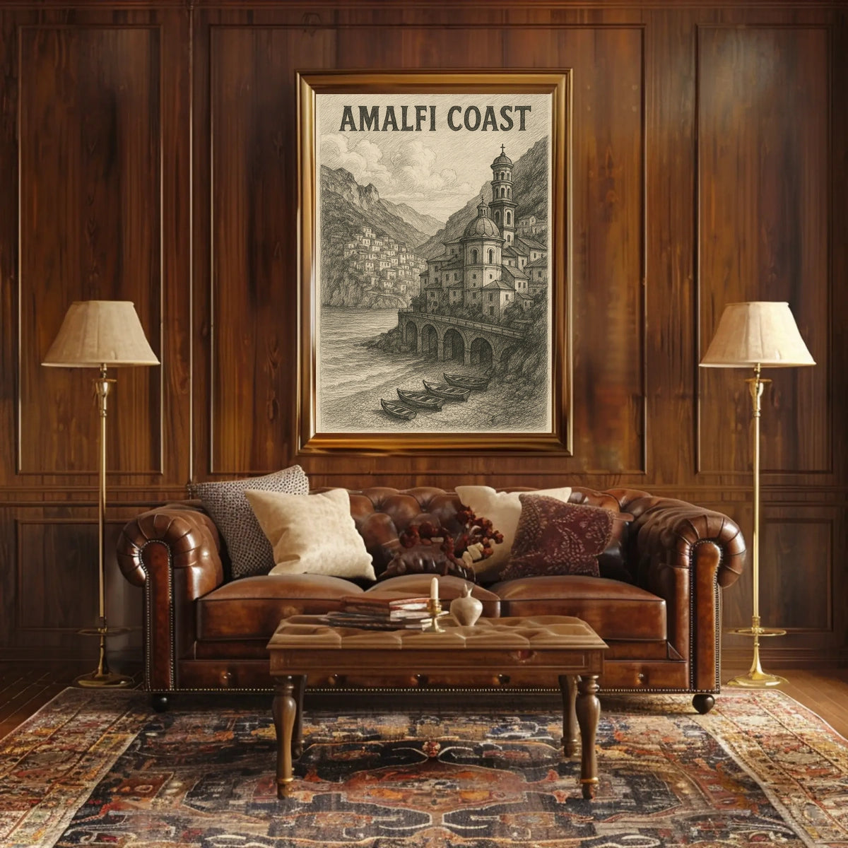 Amalfi Coast Poster Wall Art 18x24 Coastal Decor Print