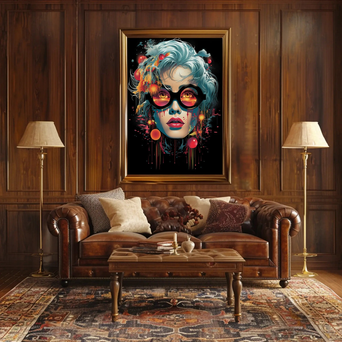 Surreal Sunset Reflection Art Poster with Abstract Flair