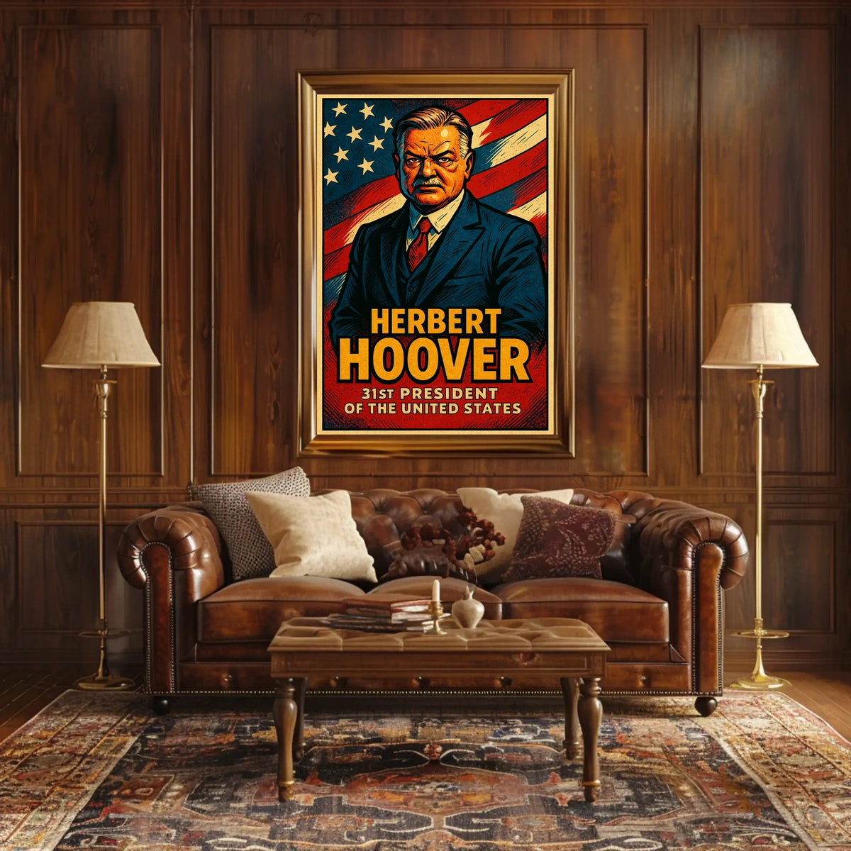 Herbert Hoover 31St President Poster Wall Art Vintage
