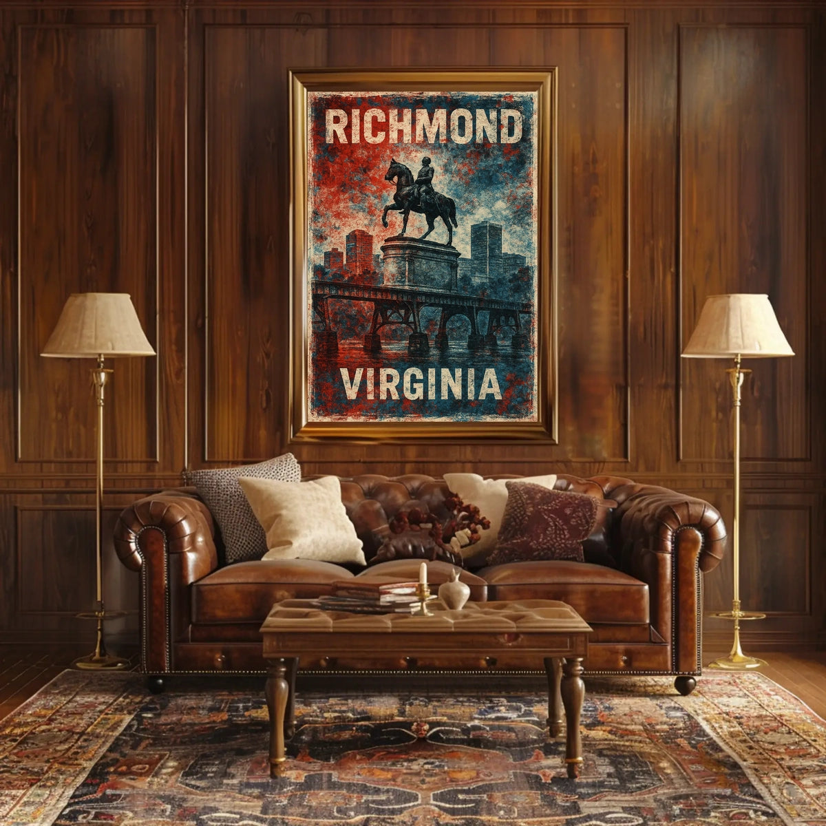 Richmond Patriotic Equestrian Vintage Cityscape Poster