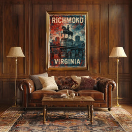 Richmond Patriotic Equestrian Vintage Cityscape Poster