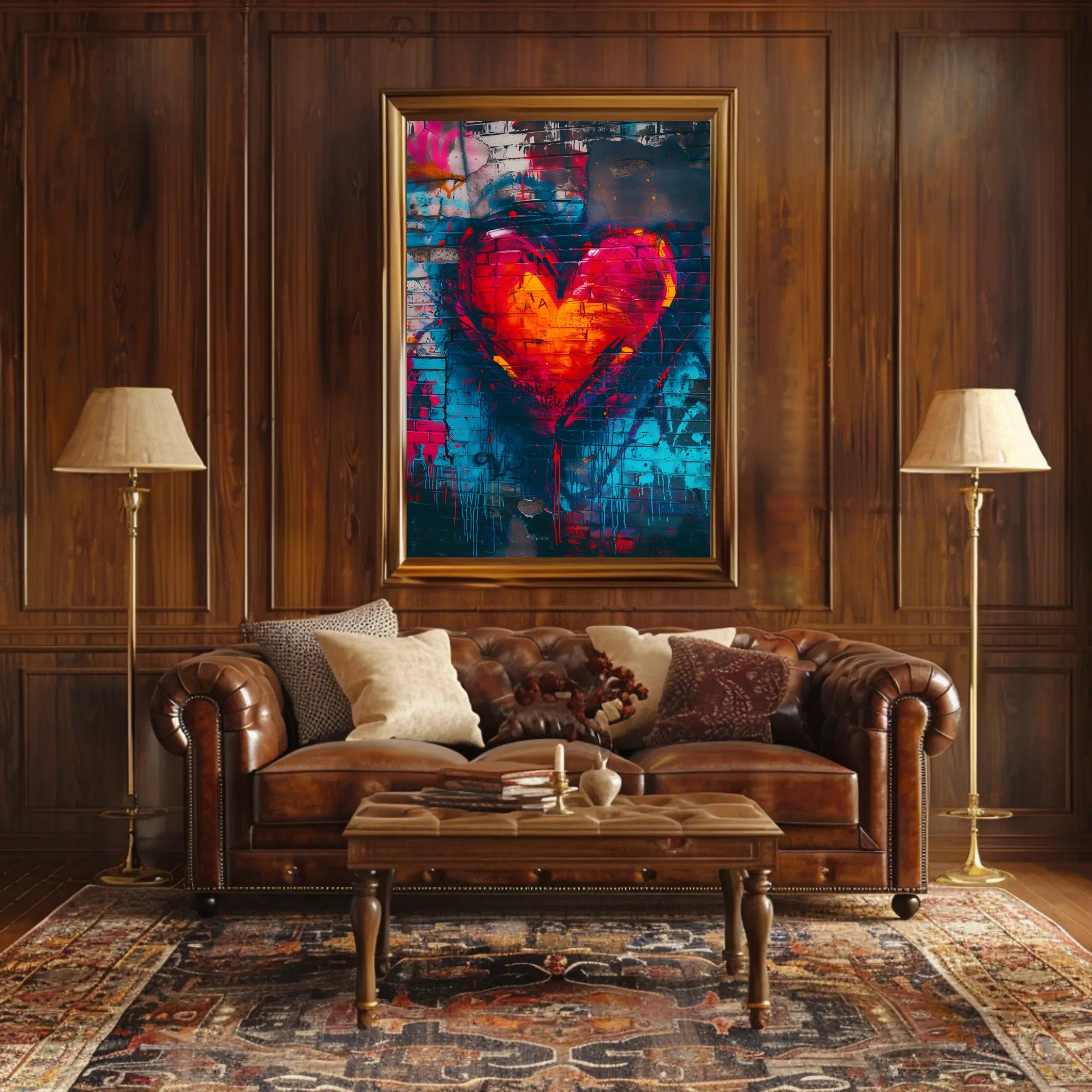 Heart Graffiti Art Poster for Urban Decor