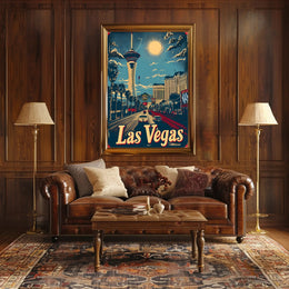 Vintage Las Vegas Skyline Urban or Cityscape Poster