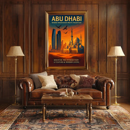 Abu Dhabi Innovation and Tradition Travel Poster