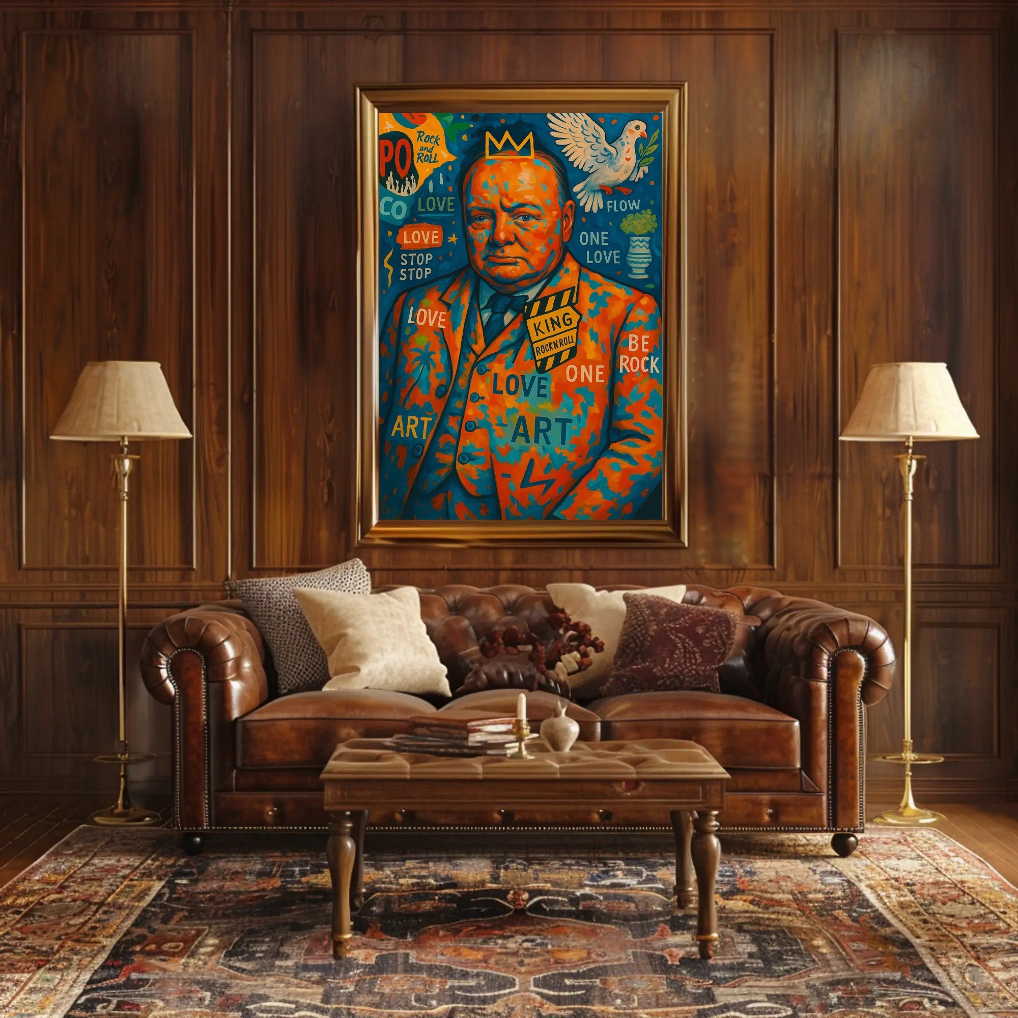 Portrait with Peace Dove: Abstract, Artistic, or Pop Culture Poster