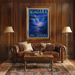 Niagara Falls Impressionistic Travel Poster