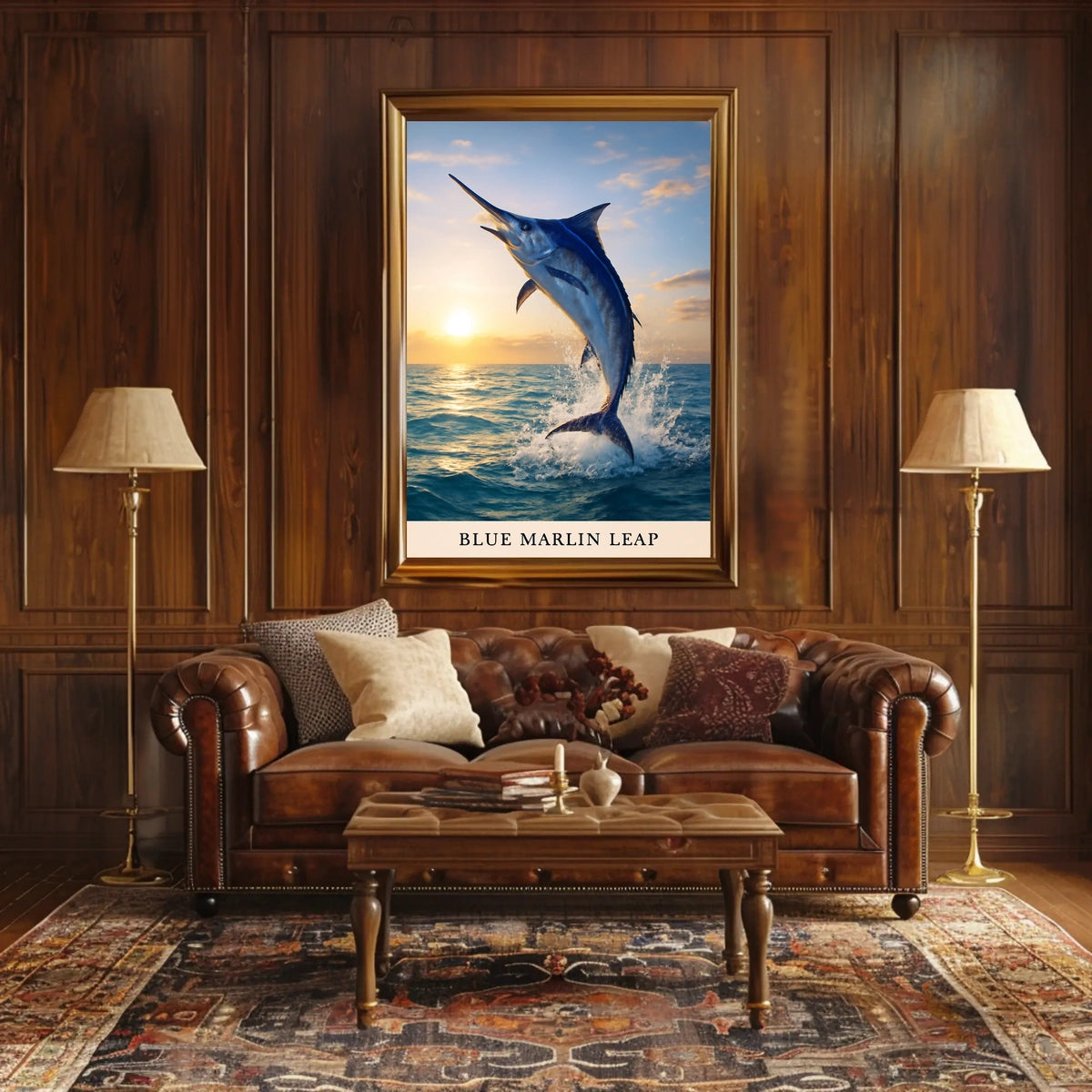 Blue Marlin Leap Poster