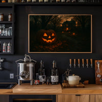 Halloween Night Cityscape Vibe Cinematic Realism Decor Lovers Wanderlust Timeless Poster