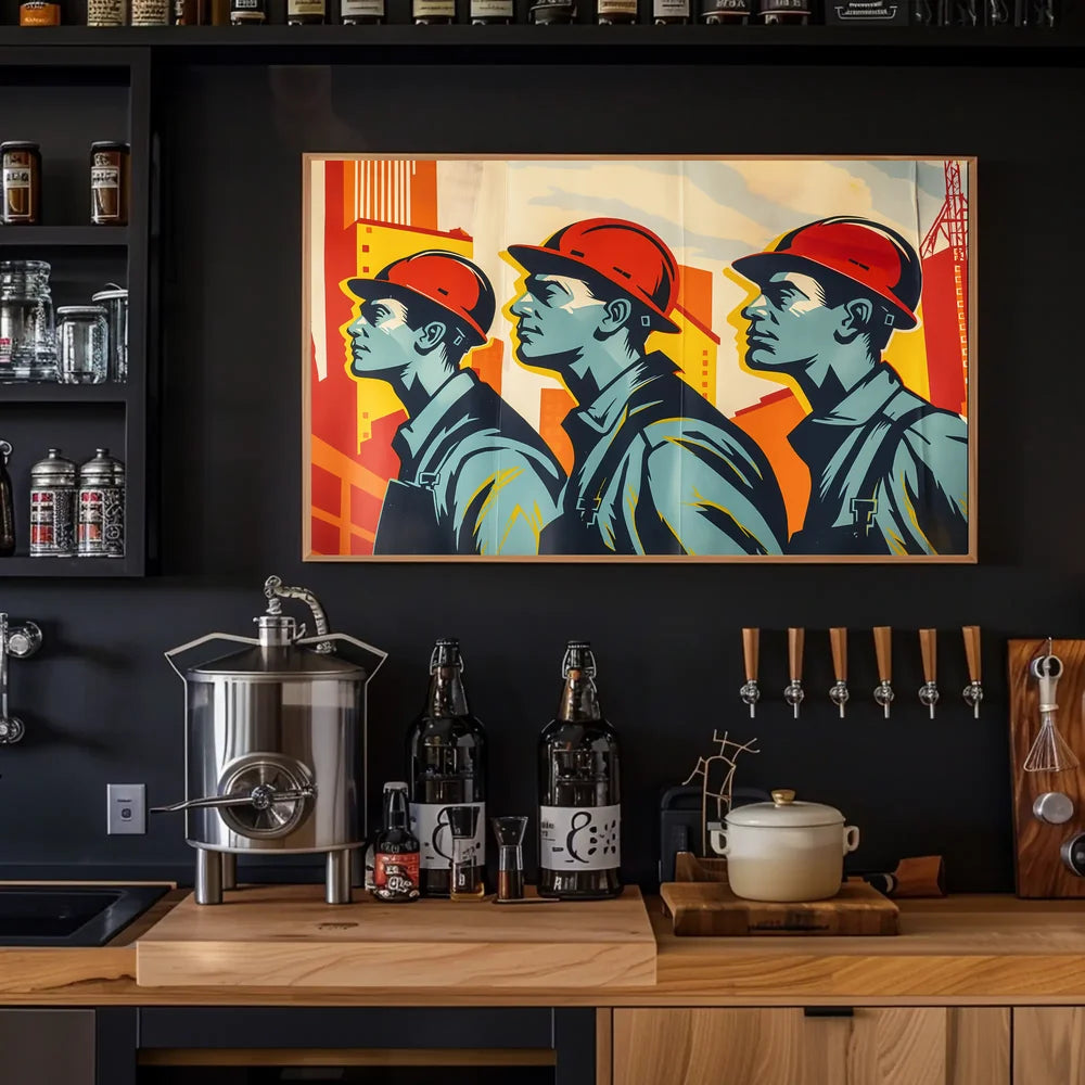 Industrial Progress Vintage Propaganda Poster Art Print