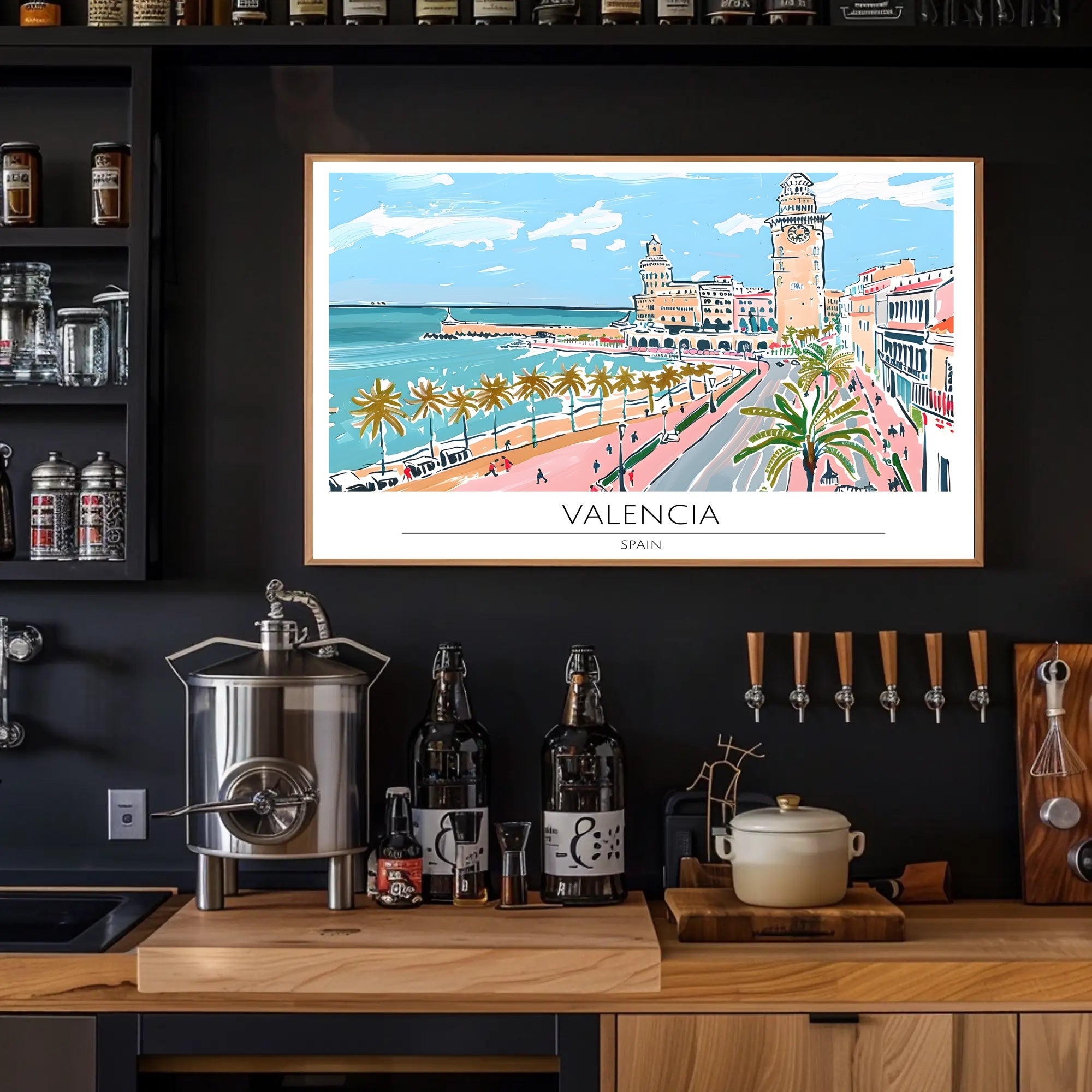 Valencia Coastal View Poster PosterGoat