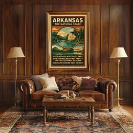Arkansas Vintage Travel Poster