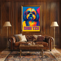 Vibrant Shih Tzu Portrait Poster