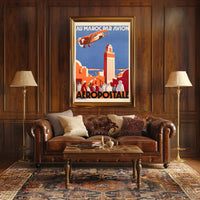 Vintage Moroccan Air Travel Promotion Travel Poster