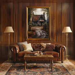 Rustic Cottage In Autumn Poster