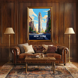 New York City Flatiron Building Poster Modern Wall Art