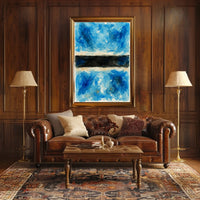 Abstract Blue And Black Composition Poster