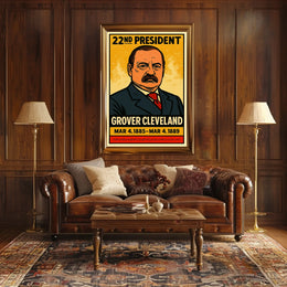 Grover Cleveland 22nd President of the United States Inked Comic Style Poster