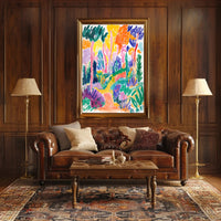 Vibrant Expressionist Garden Scene - Artistic Poster