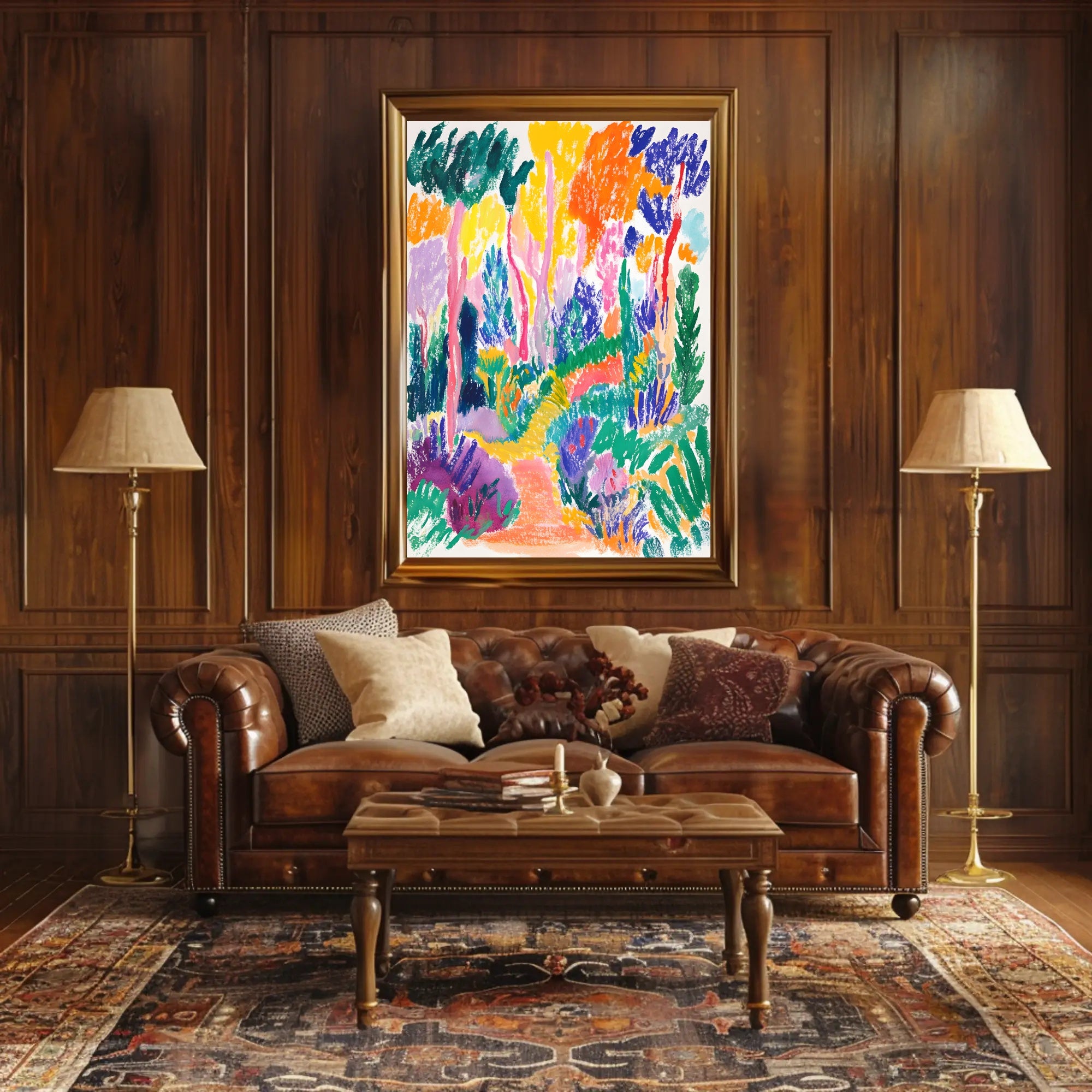 Vibrant Expressionist Garden Scene - Artistic Poster