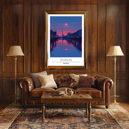 Dublin City Skyline at Sunset Urban or Cityscape Poster