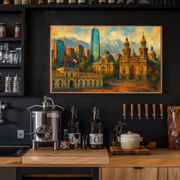 Vibrant Cityscape of Santiago Poster