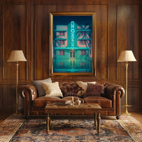 Neon Hotel Nightscape Poster