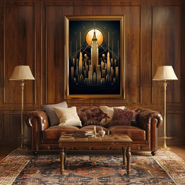 Empire State Art Deco New York Travel Poster